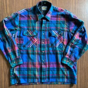 Vintage 1980s plaid Flannel Shirt